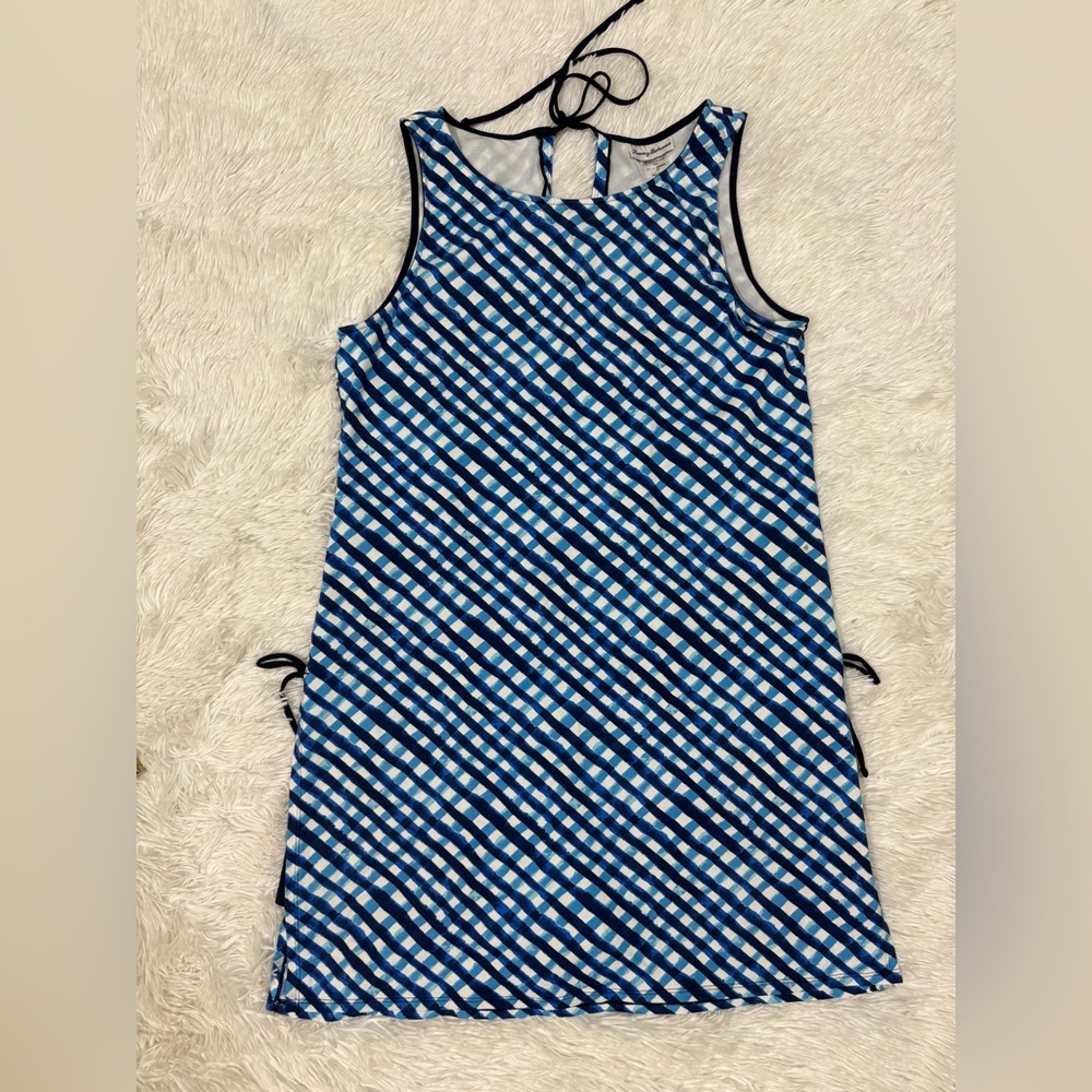 Tommy Bahama Blue and White Checkered Dress